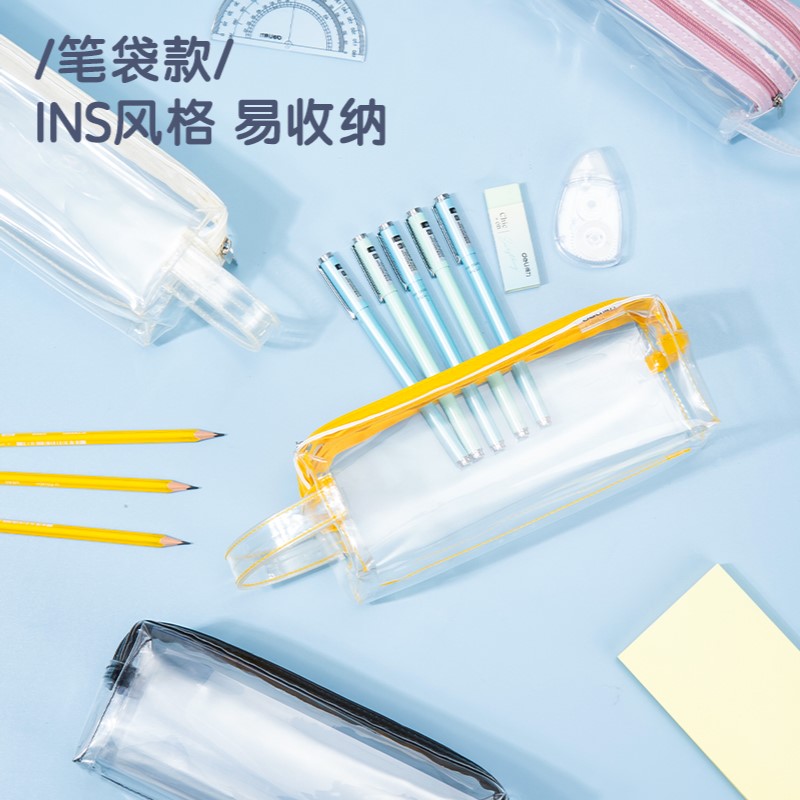 DELI 66600 PENCIL POUCH ZIPPED CLEAR