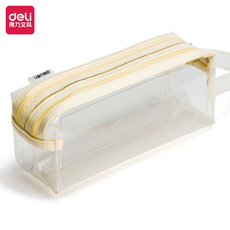DELI 66600 PENCIL POUCH ZIPPED CLEAR