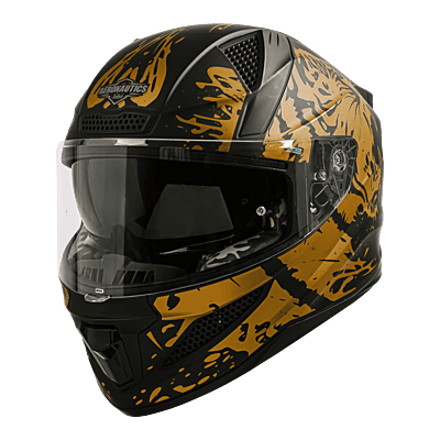 STEELBIRD SBH-25 ISS TIGER MATT BLACK/CHROME GOLD C/V 600 MM