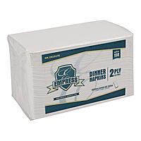 Empress 2-Ply Dinner Napkin Brick Pack 14.2 x 16.5, White, 1/8 Fold 20 / 150 cs