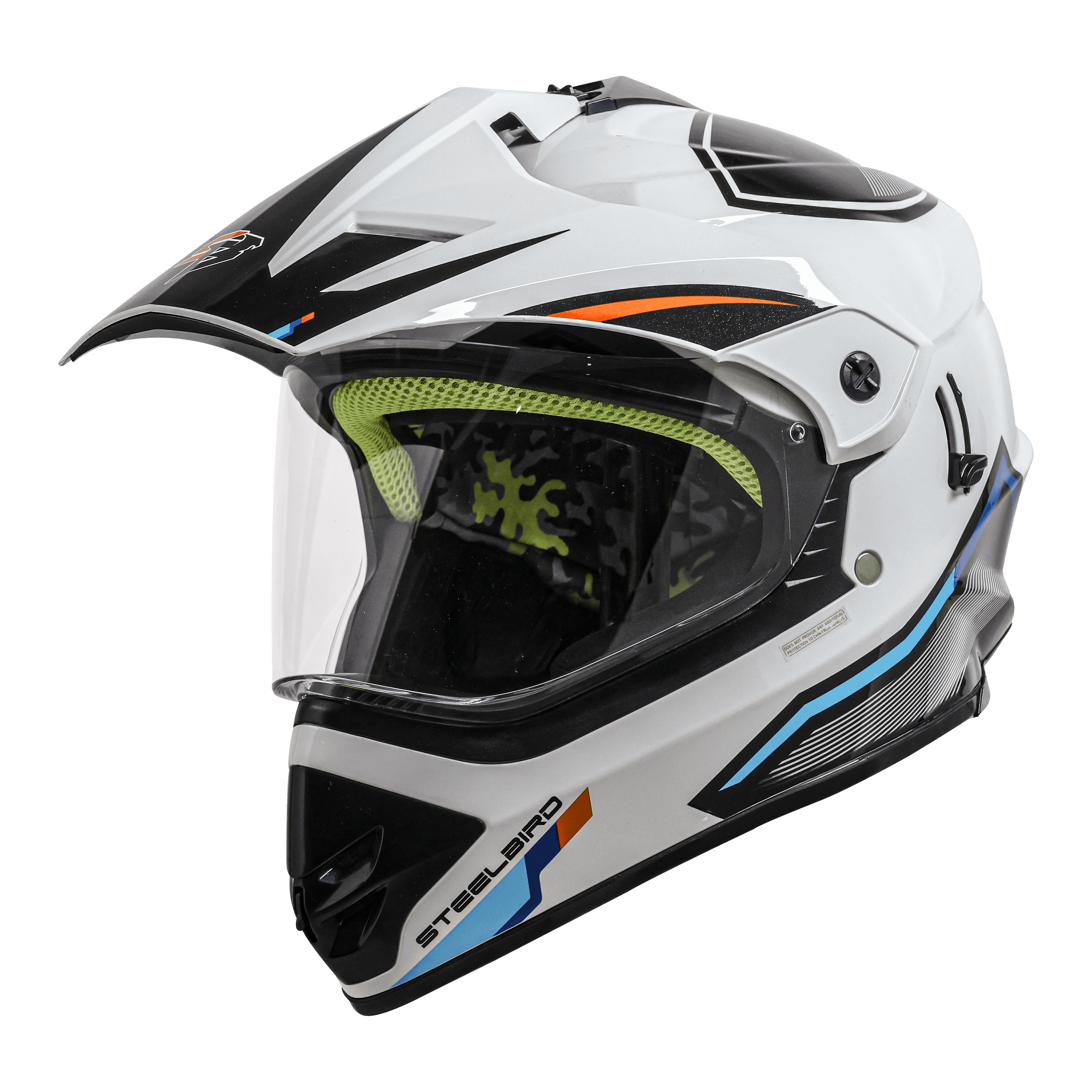 STEELBIRD SBH-13 ISS RACER GLOSSY WHITE ORANGE C/V 600 MM