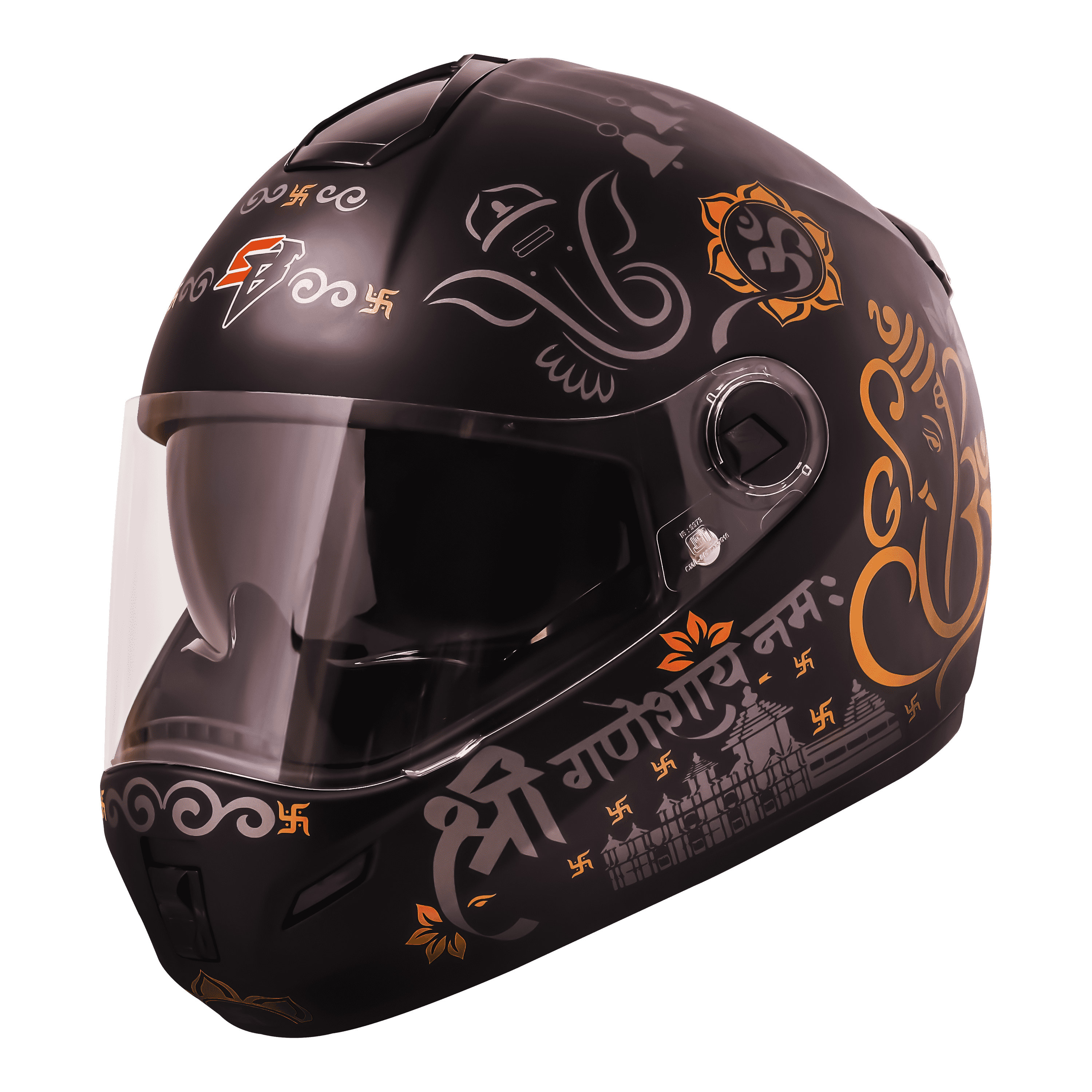 STEELBIRD SBH-34 ROX ISS R SHREE GANESHA MATT BLACK/ORANGE C/V 600 MM (L) STEELBIRD SBH-34 ROX ISS R SHREE GANESHA MATT BLACK/ORANGE C/V 600 MM (L)