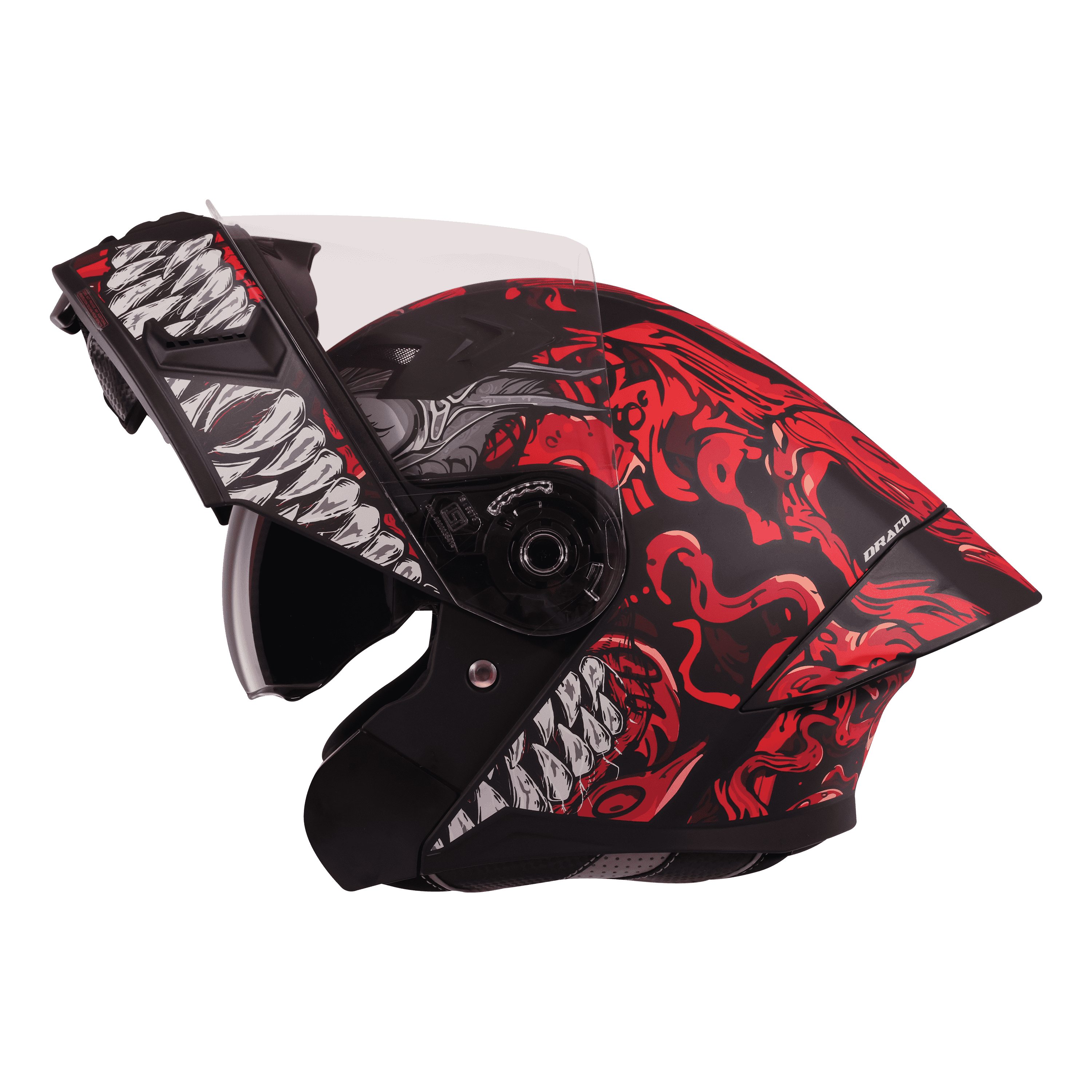 STEELBIRD SBA-20 ISS DRACO MATT BLACK/RED C/V 600 MM WITH EXTRA SMOKE VISOR