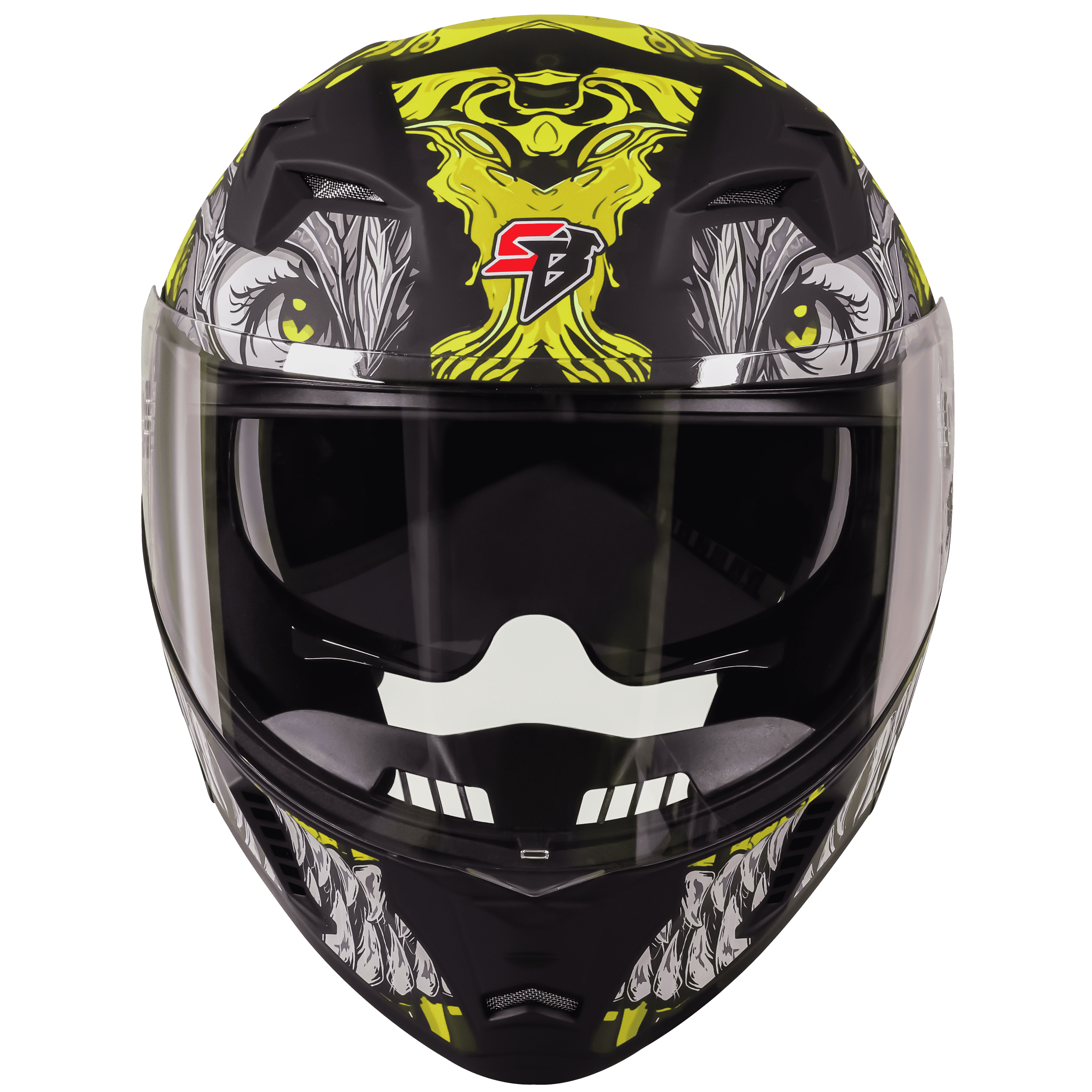 STEELBIRD SBA-20 ISS DRACO MATT BLACK/NEON C/V 580 MM WITH EXTRA SMOKE VISOR