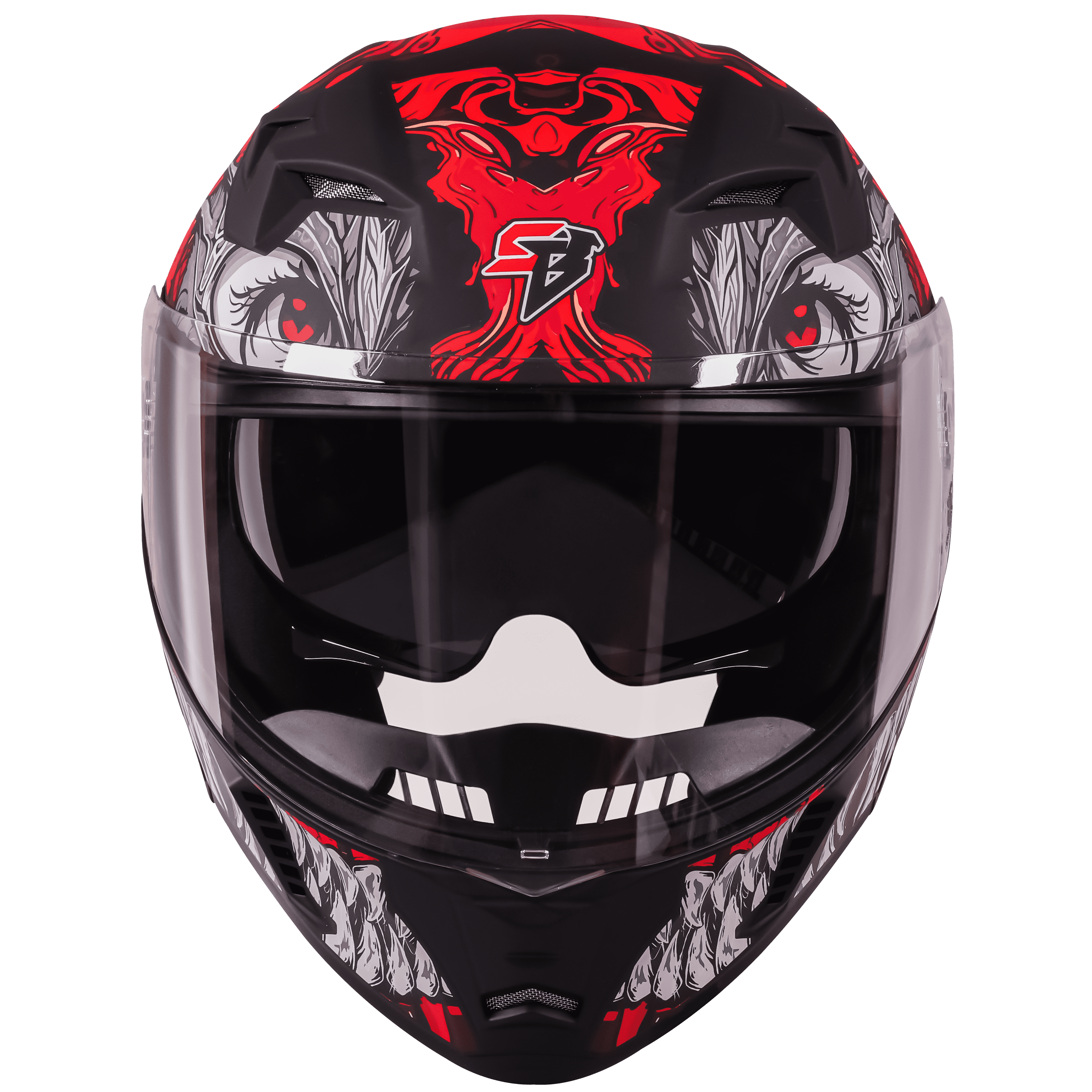 STEELBIRD SBA-20 ISS DRACO MATT BLACK/RED C/V 600 MM WITH EXTRA SMOKE VISOR