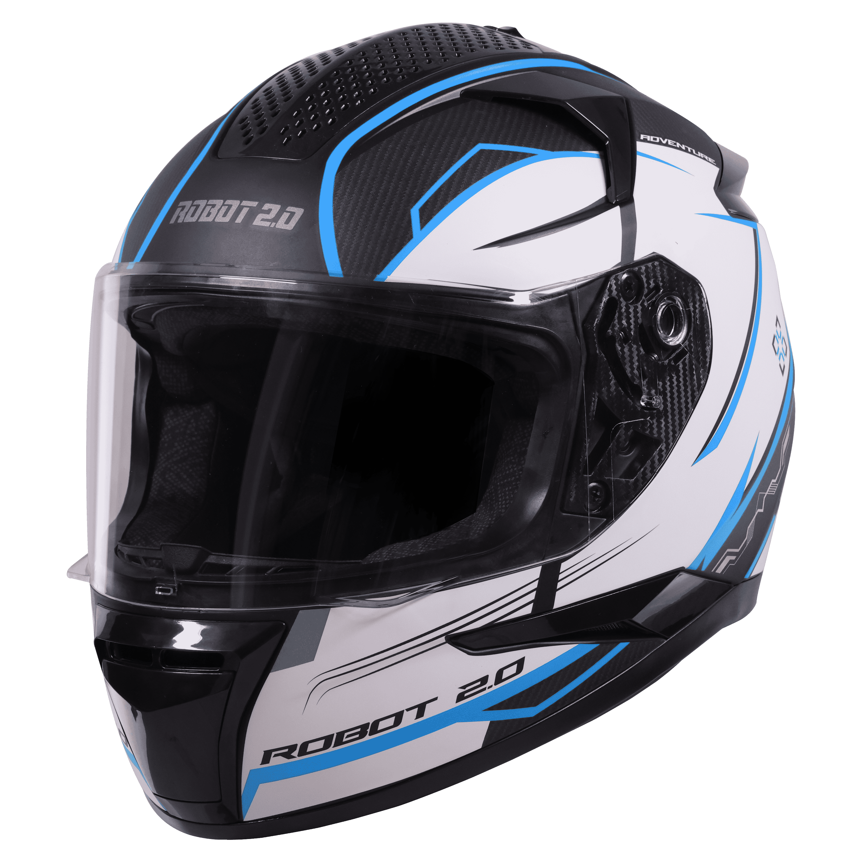 STEELBIRD SBH-35 DOT ROBOT 2.0 ADVENTURE MATT BLACK/BLUE C/V (XL) WITH EXTRA SILVER VISOR