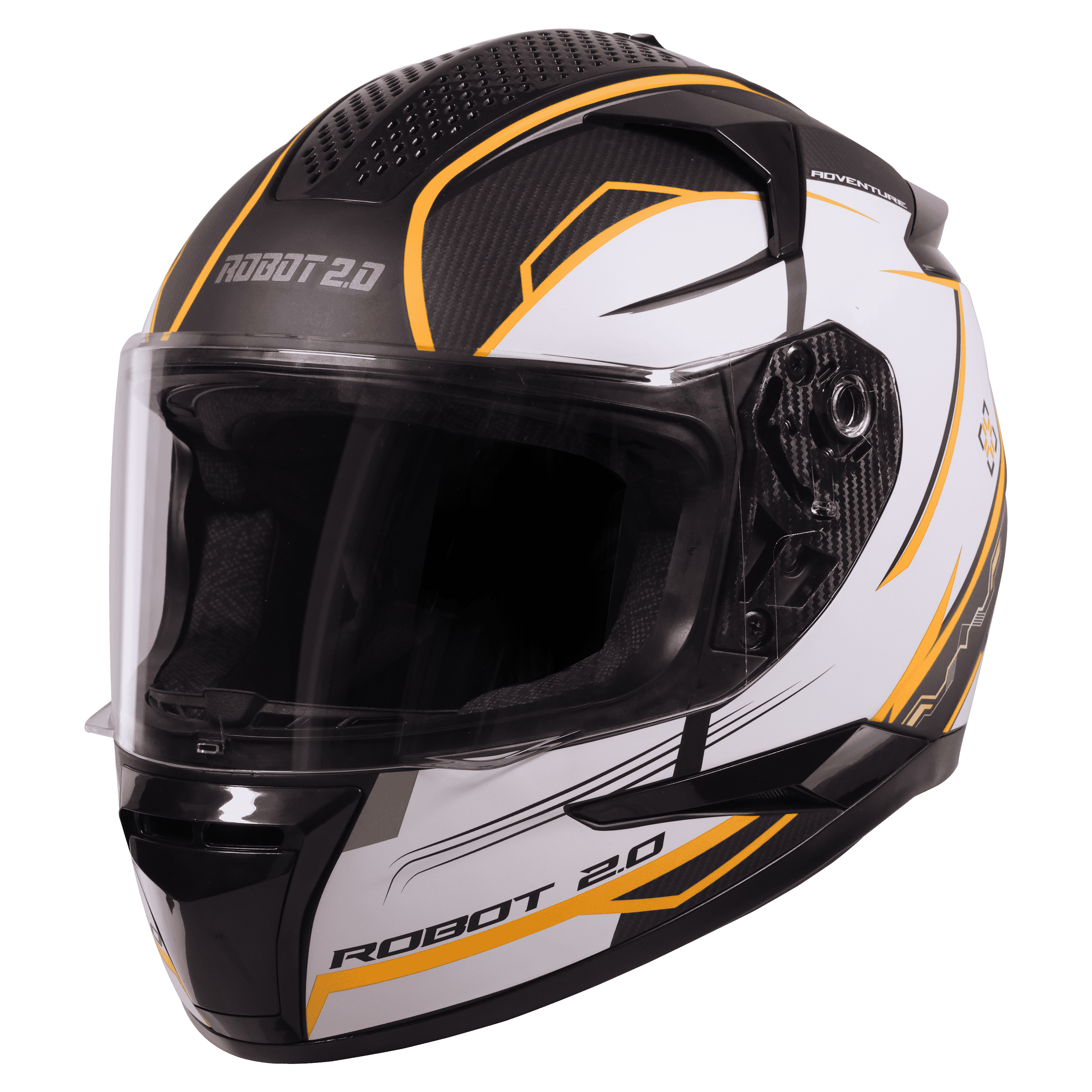 STEELBIRD SBH-35 DOT ROBOT 2.0 ADVENTURE GLOSSY BLACK/ORANGE C/V (XL) WITH EXTRA SILVER VISOR