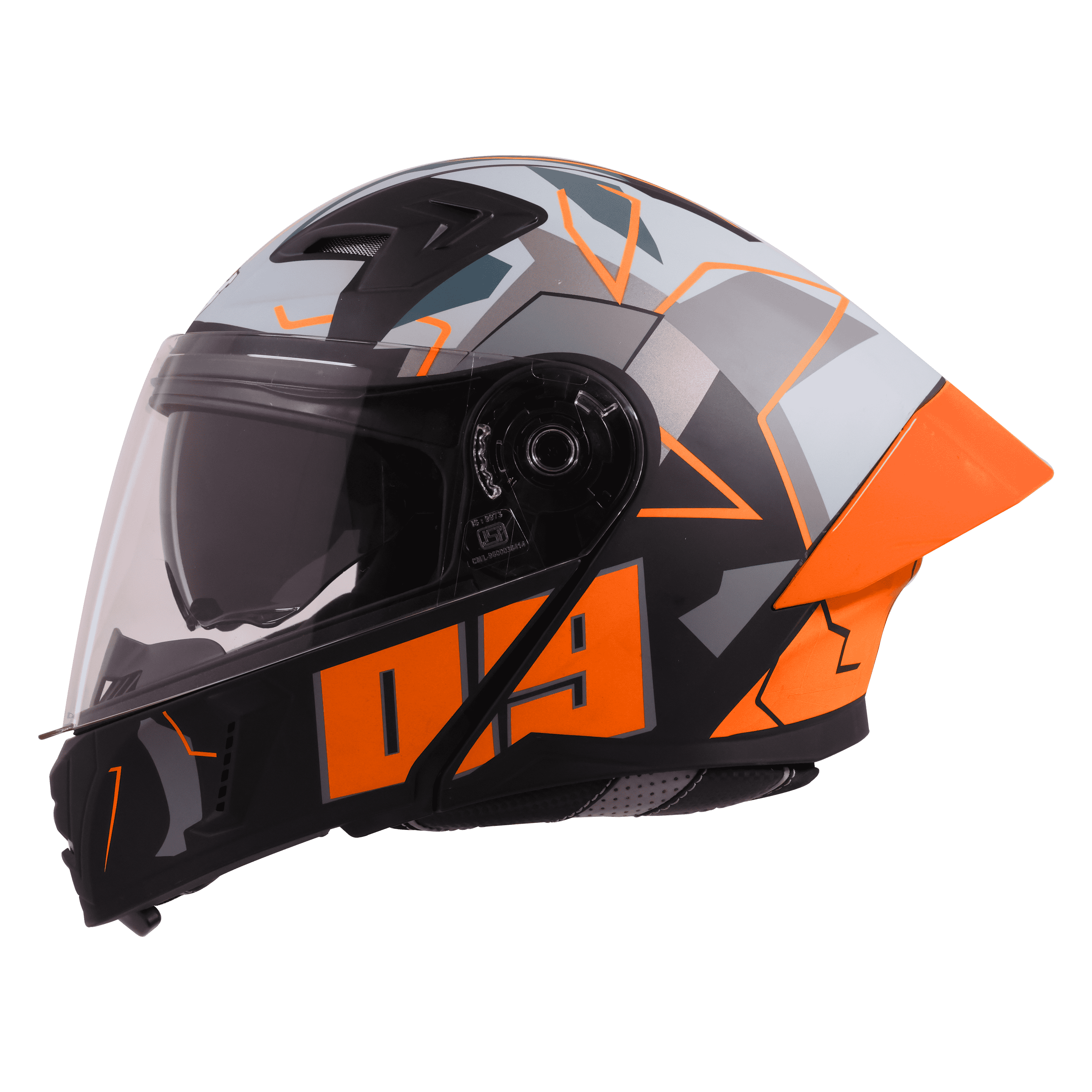 STEELBIRD SBA-20 ISS 09 GLOSSY BLACK/ORANGE C/V 580 MM WITH EXTRA SMOKE VISOR