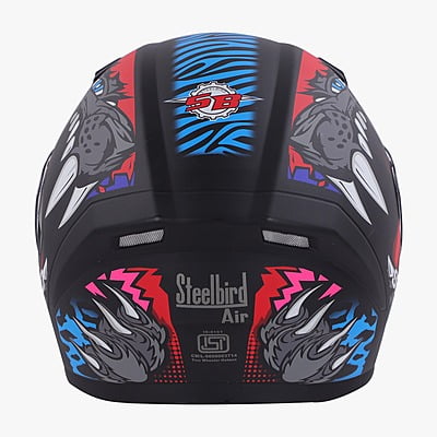 STEELBIRD SBA-21 RAPTOR PANTHA GLOSSY BLACK/RED BLUE C/V 580 MM (M)