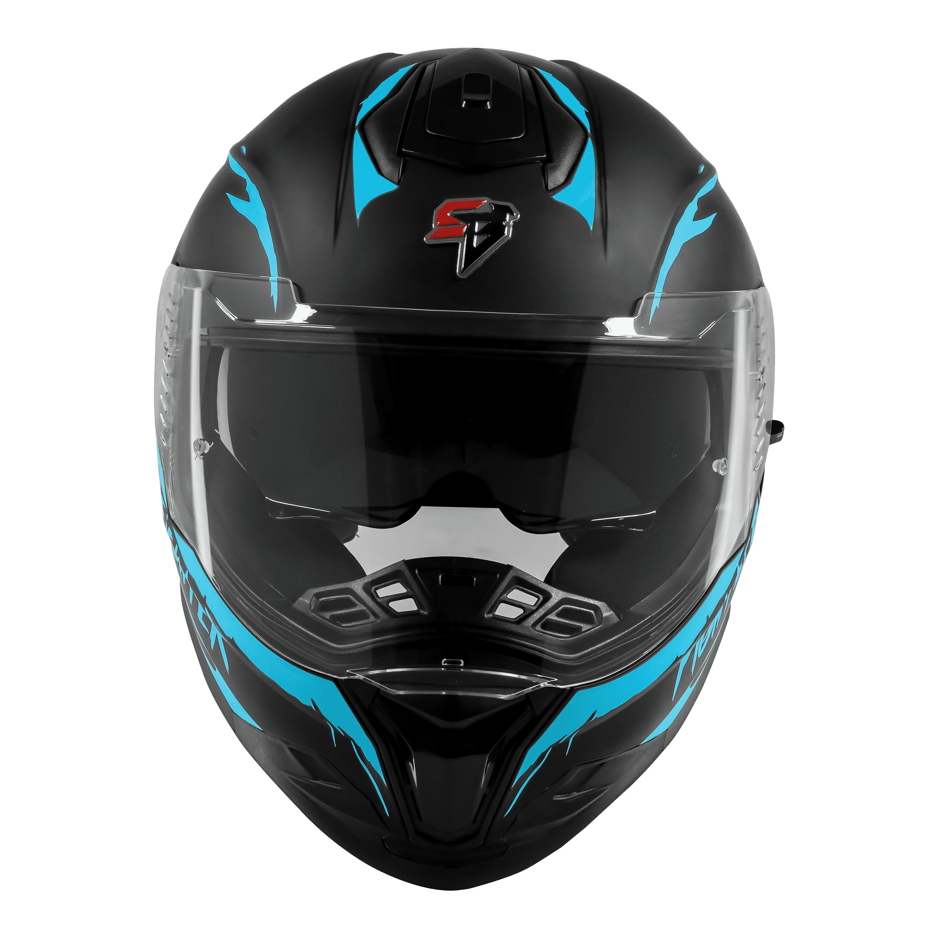 STEELBIRD SBH-57 ISS FIGHTER F2 GLOSSY BLACK/JAZZ BLUE C/V 600MM WITH EXTRA SMOKE VISOR+JAZZ BLUE SPOILER