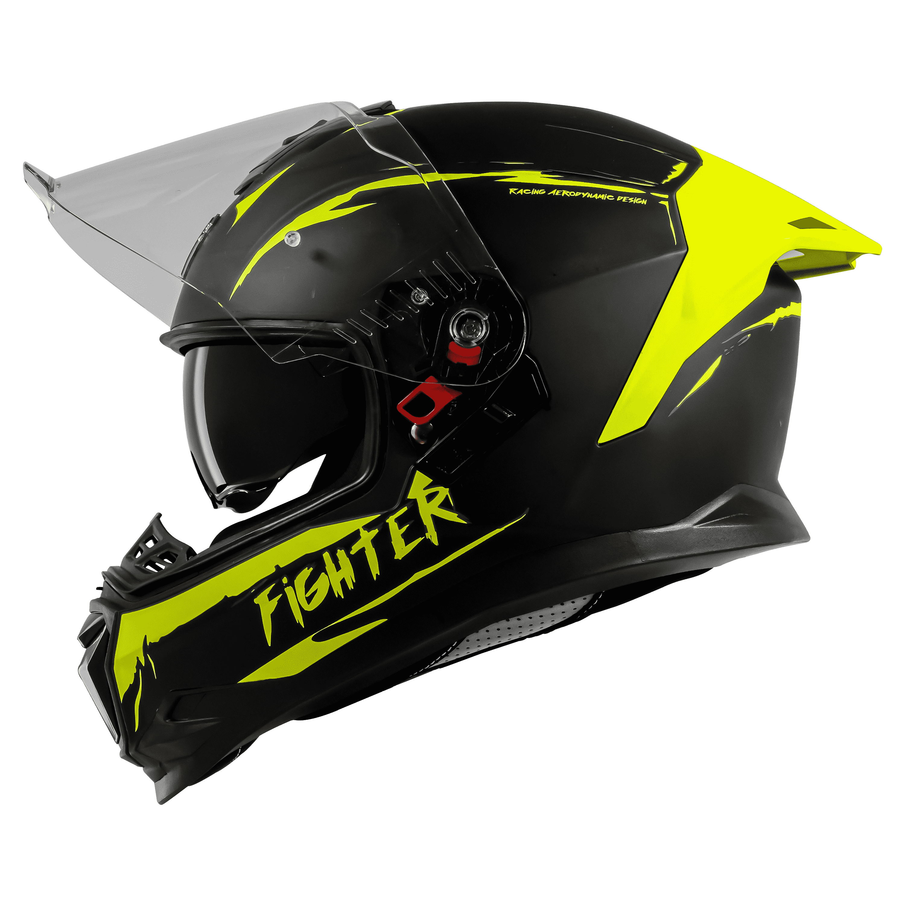 STEELBIRD SBH-57 ISS FIGHTER F2 MATT BLACK/NEON C/V 580MM WITH EXTRA SMOKE VISOR+NEON SPOILER STEELBIRD SBH-57 ISS FIGHTER F2 MATT BLACK/NEON C/V 580MM WITH EXTRA SMOKE VISOR+NEON SPOILER
