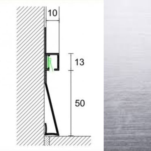 Plinta PROFILPAS, 78589 SKL/2/10 COLOUR-COATED ALUMINIUM METAL LIGHT 2.8 ml