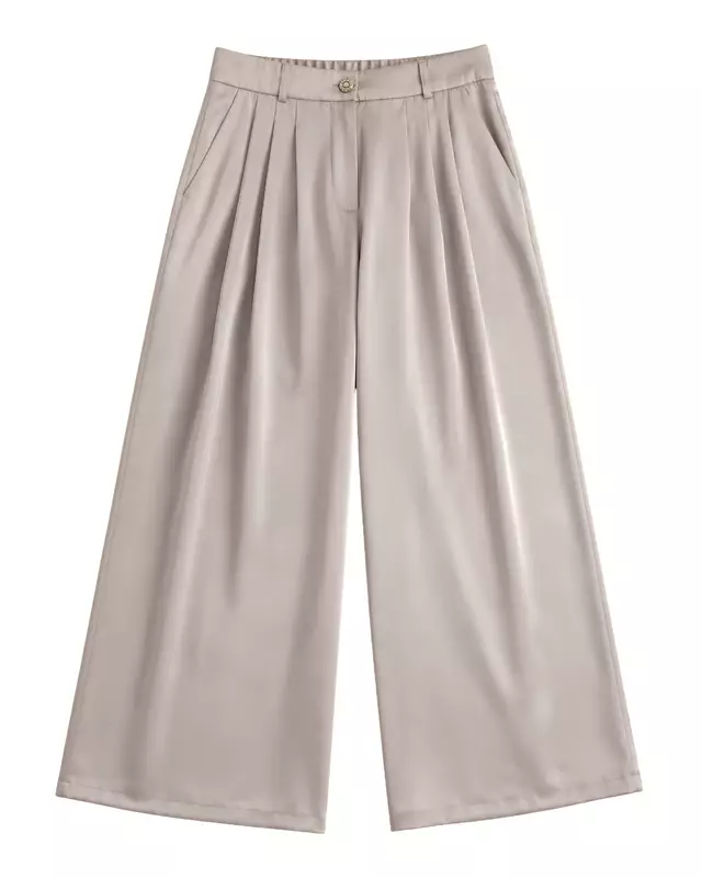 High-Waisted Wide-Leg Tailored Pants