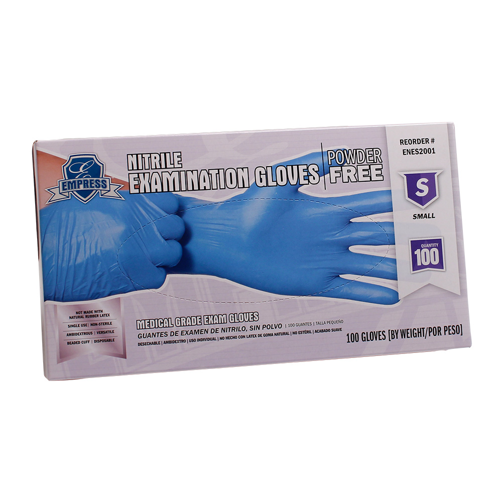 Empress Exam Grade Nitrile Glove Blue Powder Free Small 10 / 100 cs