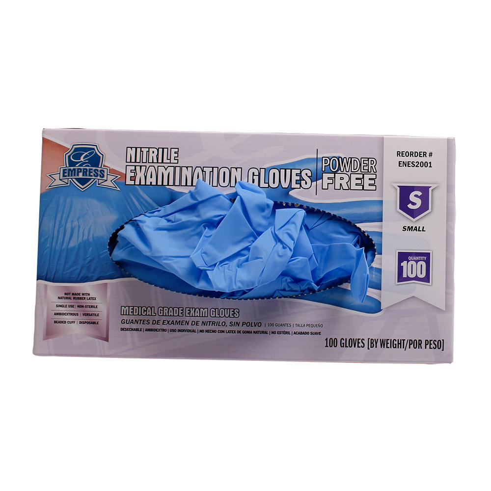 Empress Exam Grade Nitrile Glove Blue Powder Free Small 10 / 100 cs