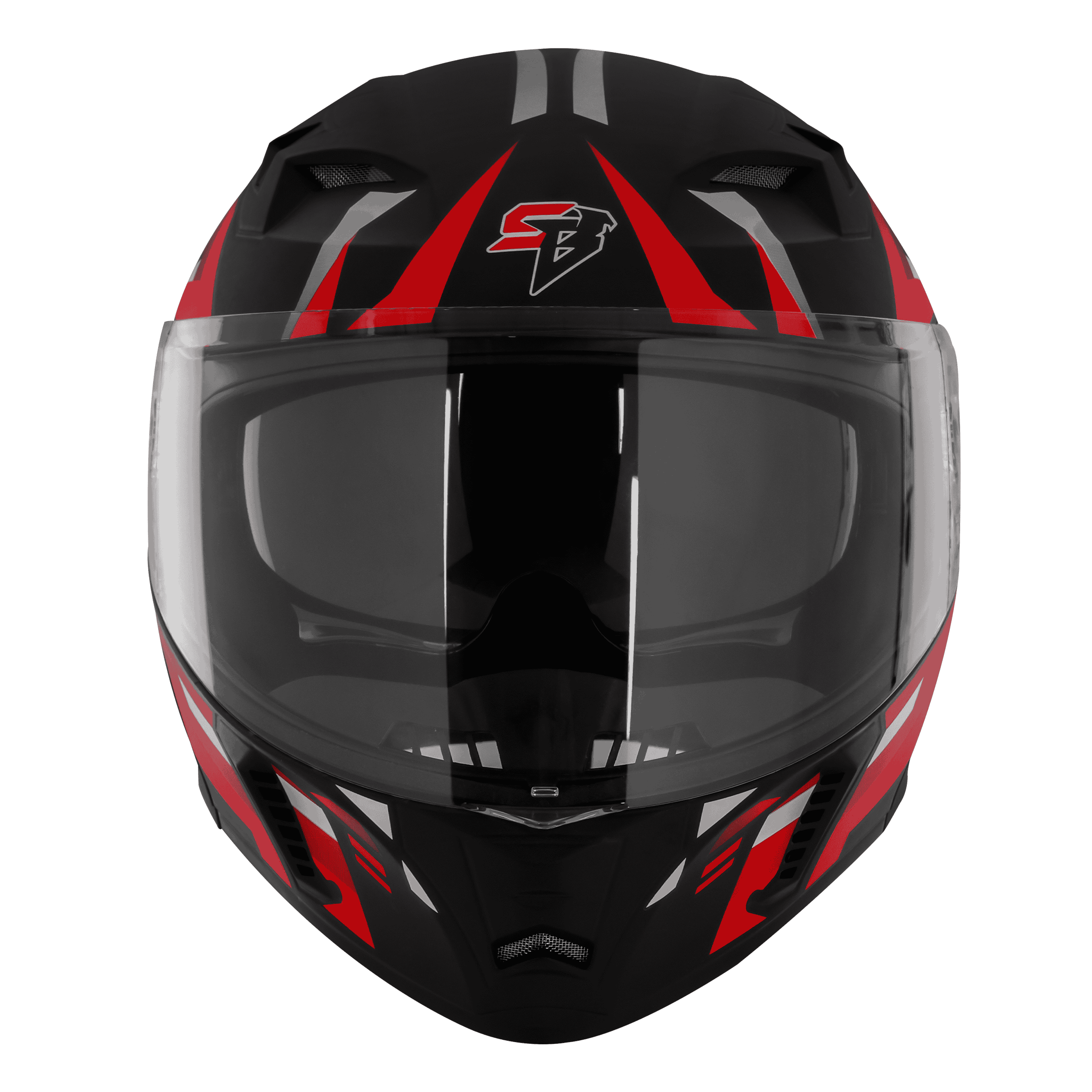 STEELBIRD SBA-20 ISS SHIELD X GLOSSY BLACK/RED C/V 580 MM WITH EXTRA SMOKE VISOR