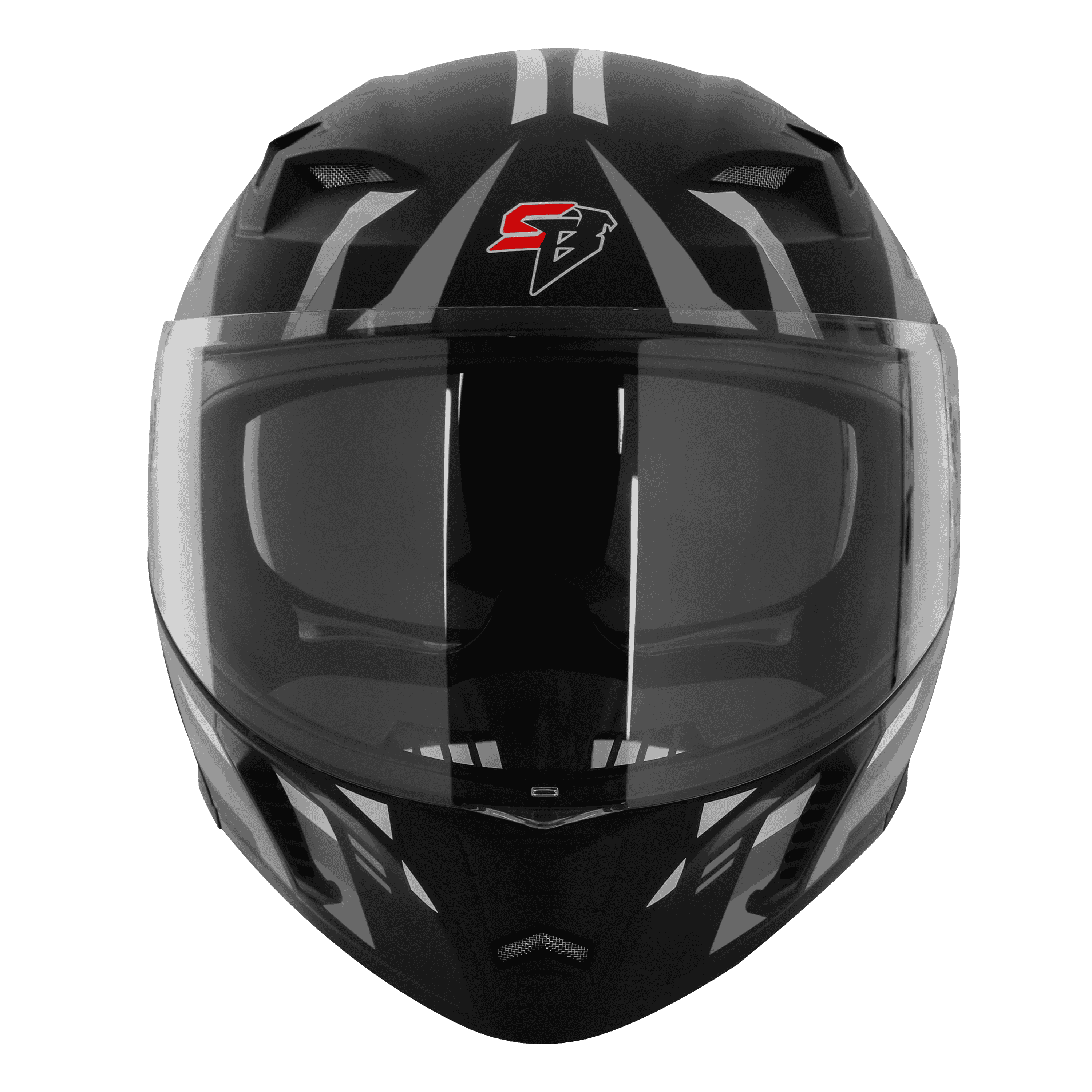 STEELBIRD SBA-20 ISS SHIELD X MATT BLACK/GREY C/V 580 MM WITH EXTRA SMOKE VISOR
