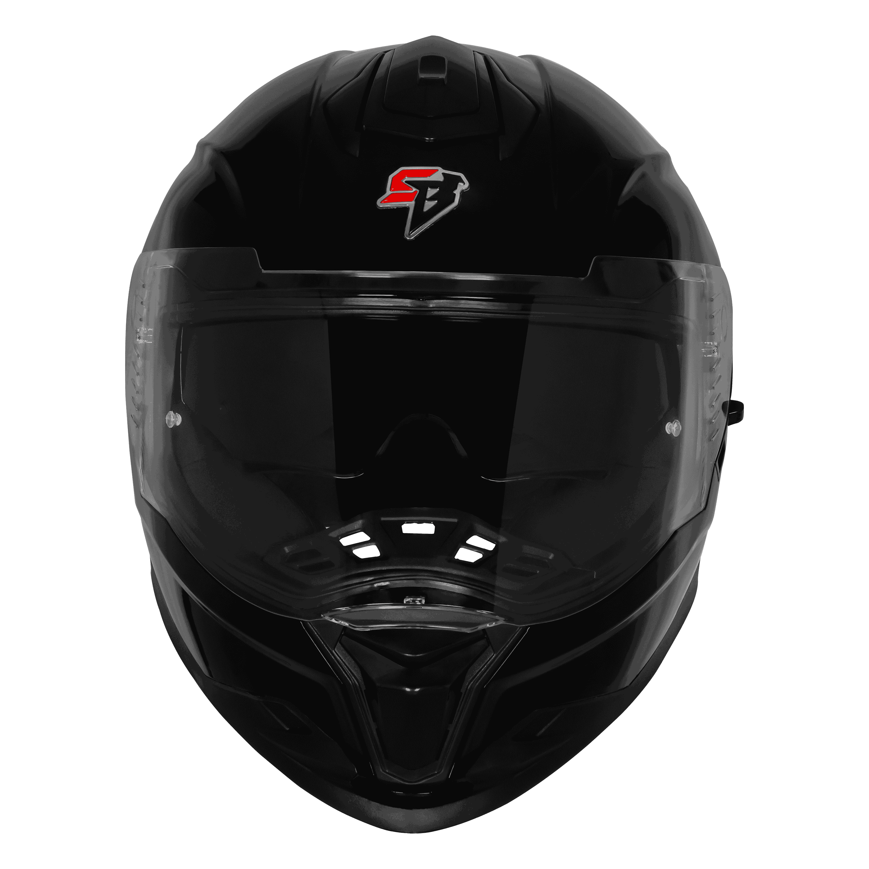 STEELBIRD SBH-57 ISS FIGHTER F5 GLOSSY BLACK C/V 600MM WITH EXTRA SMOKE VISOR