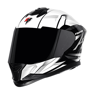 STEELBIRD SBH-57 ISS FIGHTER F4 MATT BLACK/WHITE C/V 600MM WITH EXTRA SMOKE VISOR STEELBIRD SBH-57 ISS FIGHTER F4 MATT BLACK/WHITE C/V 600MM WITH EXTRA SMOKE VISOR