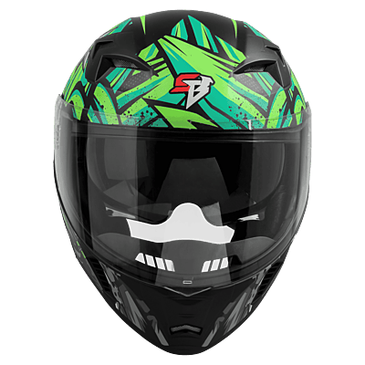 STEELBIRD SBA-20 ISS WARRIOR MATT BLACK/GREY C/V 600 MM WITH EXTRA SMOKE VISOR, BLACK SPOILER
