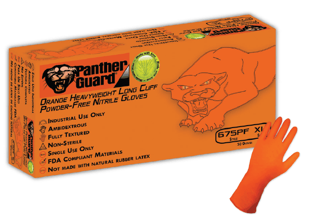 GUANTE NITRILO NARANJA PANTHER 675PF C/50PZAS
