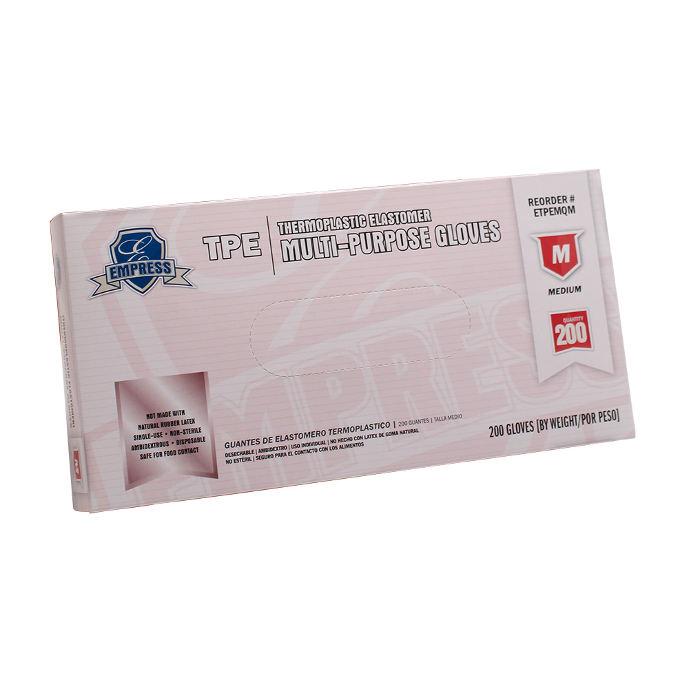 Empress Thermoplastic Elastomer Glove Medium Clear (TPE)-MQ 10 / 200 cs