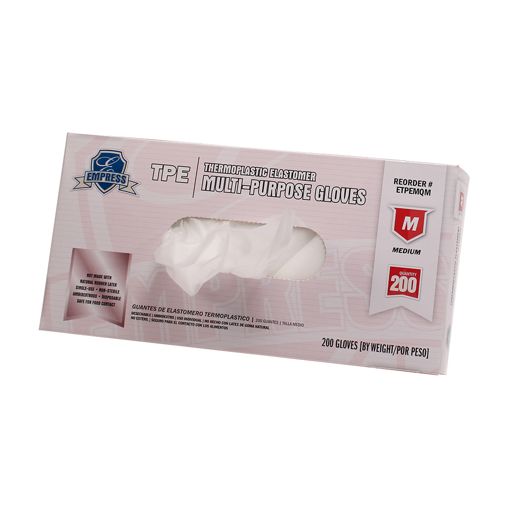 Empress Thermoplastic Elastomer Glove Medium Clear (TPE)-MQ 10 / 200 cs