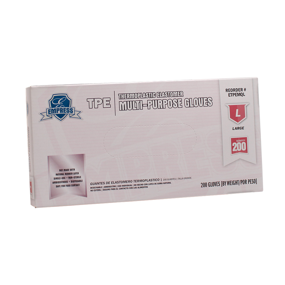Empress Thermoplastic Elastomer Glove Large Clear (TPE)-MQ 10 / 200 cs