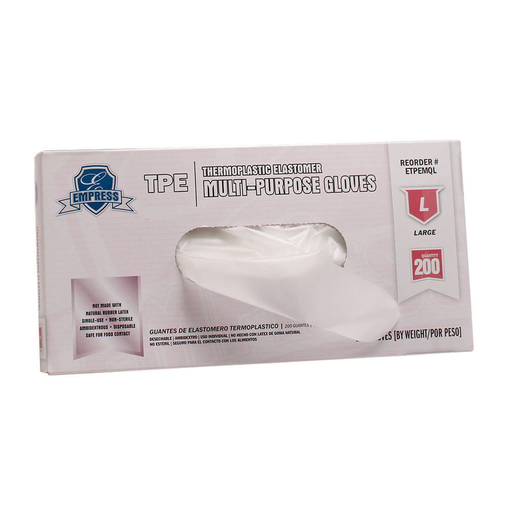 Empress Thermoplastic Elastomer Glove Large Clear (TPE)-MQ 10 / 200 cs