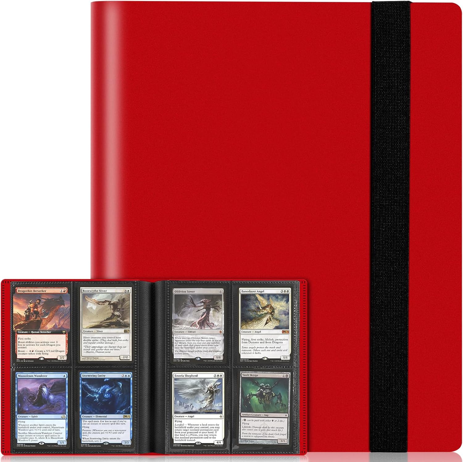Mini 4-Pocket Card Binder - 160 Sleeves - Red