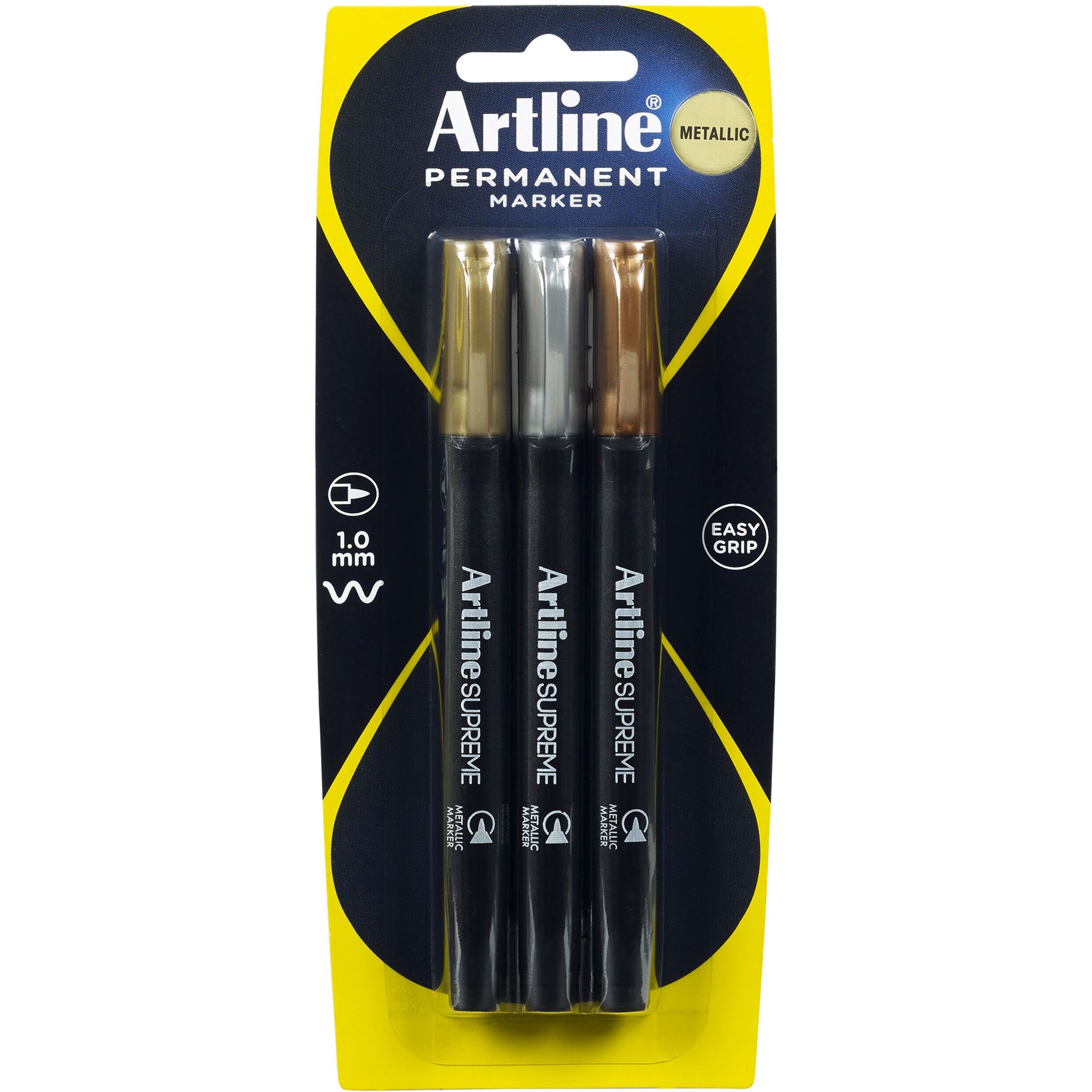 Artline Supreme Metallic Markers Bullet 1mm Assorted Colours Pack Of 3