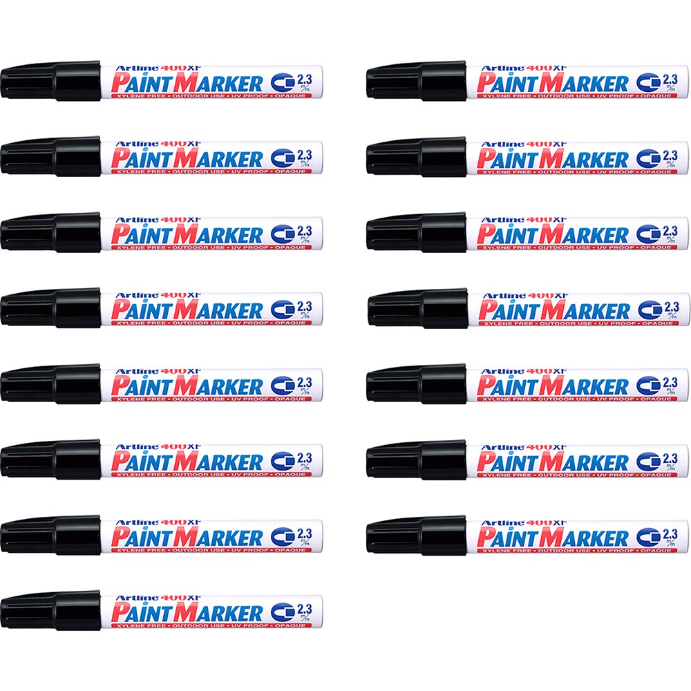 Artline 400XF Paint Marker Medium Bullet 2.3mm Black Pack  Of 15