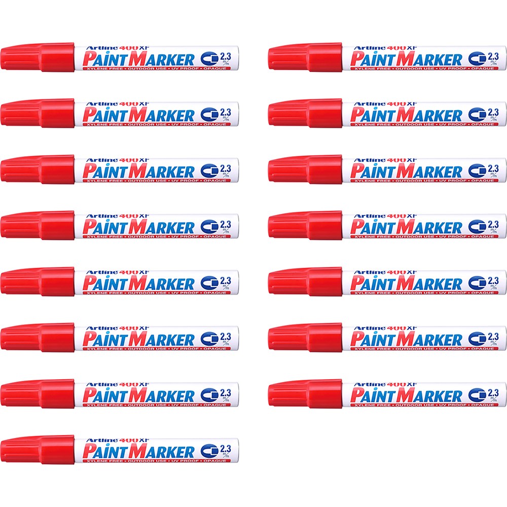Artline 400XF Paint Marker Medium Bullet 2.3mm Red Pack  Of 15