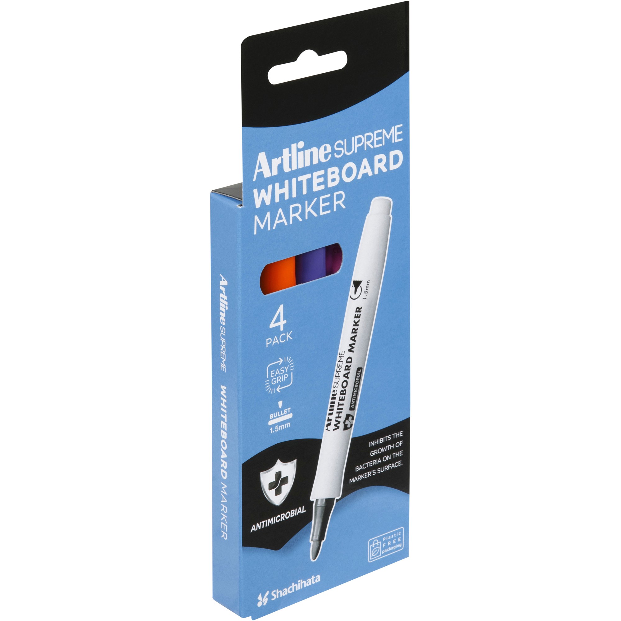 Artline Supreme Whiteboard Marker Bullet 1.5mm 4 Pack  Assorted Brights