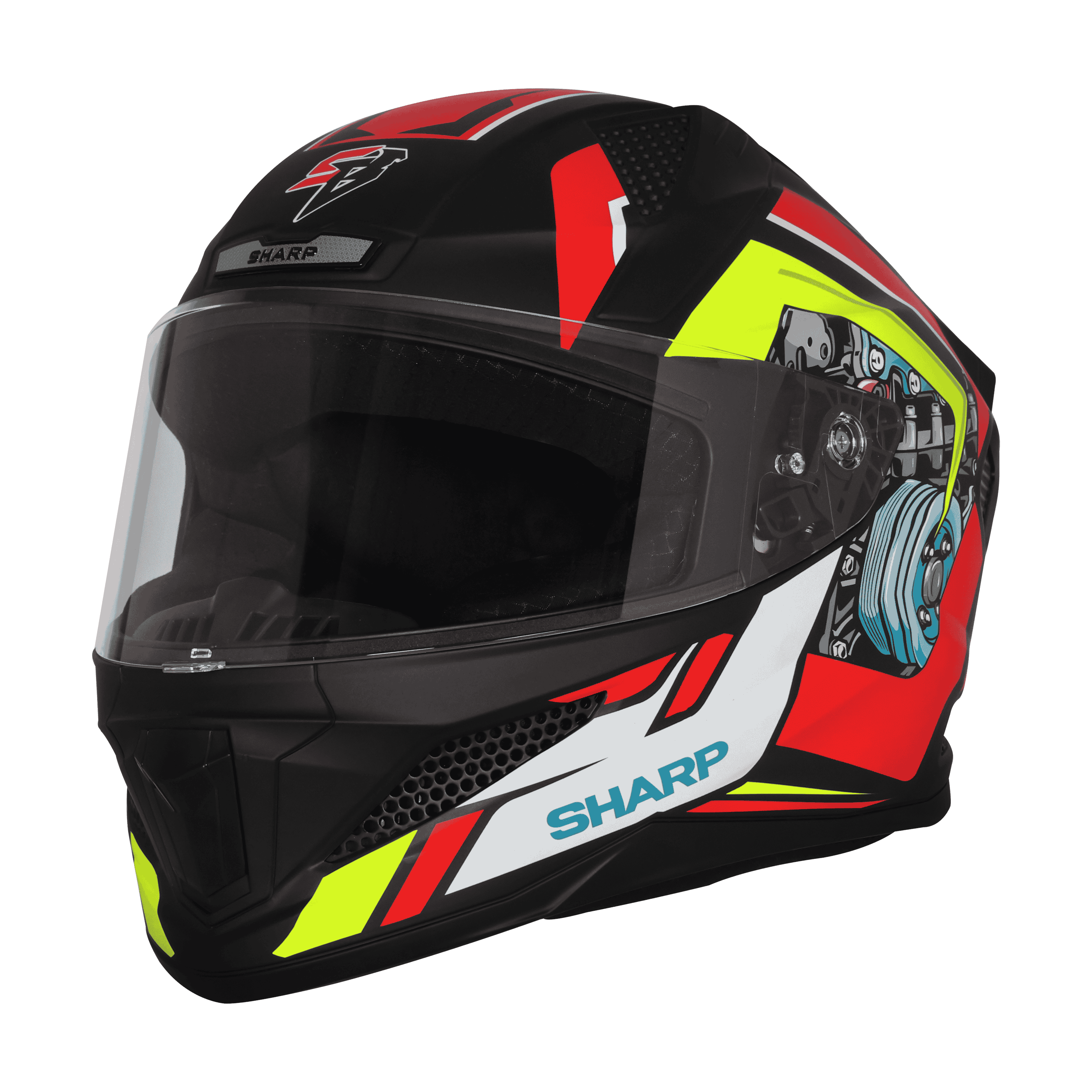 STEELBIRD SBH-25 SHARP SPIKY MATT BLACK/RED C/V 580 MM