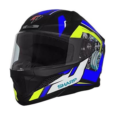 STEELBIRD SBH-25 SHARP SPIKY MATT BLACK/BLUE C/V 580 MM
