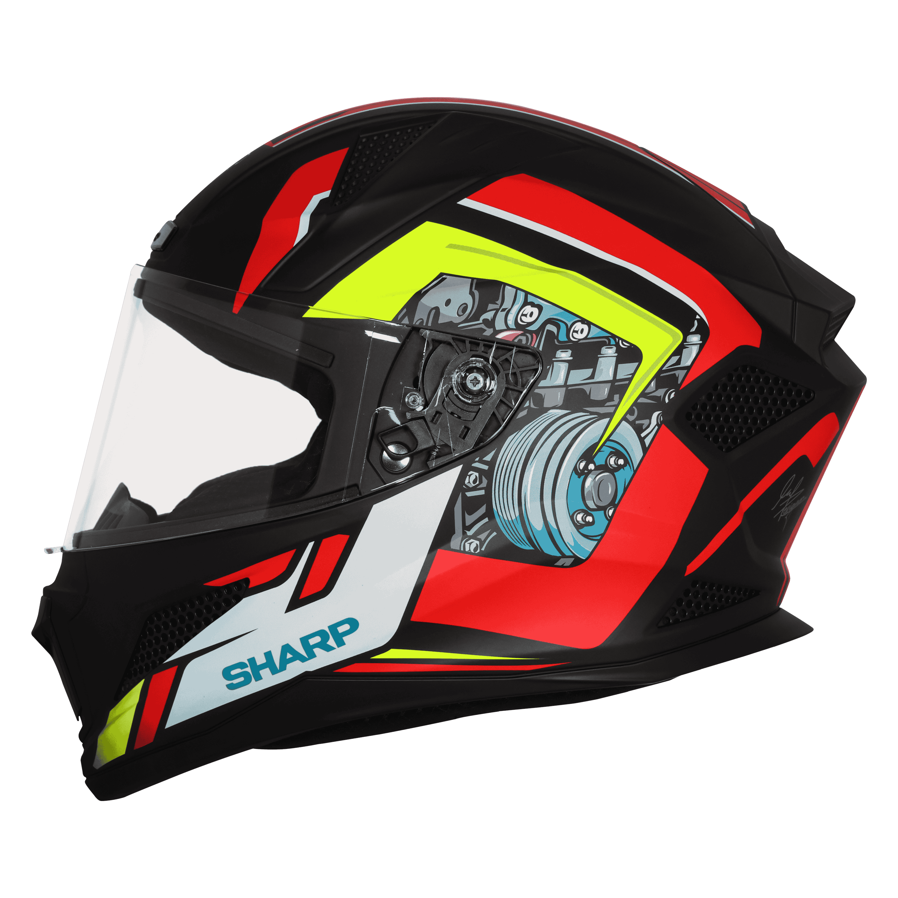 STEELBIRD SBH-25 ISS SHARP SPIKY MATT BLACK/RED C/V 580 MM STEELBIRD SBH-25 ISS SHARP SPIKY MATT BLACK/RED C/V 580 MM