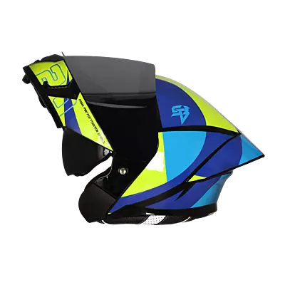 STEELBIRD SBA-20 ISS STAR MATT BLACK/BLUE C/V 580 MM WITH EXTRA SMOKE VISOR