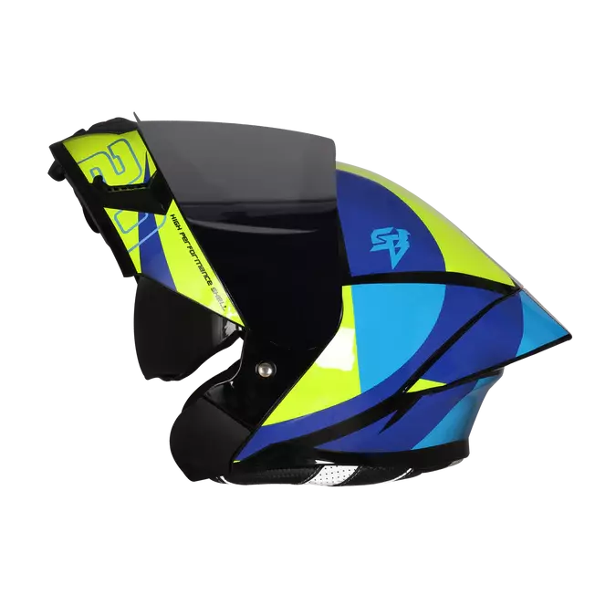 STEELBIRD SBA-20 ISS STAR MATT BLACK/BLUE C/V 580 MM WITH EXTRA SMOKE VISOR
