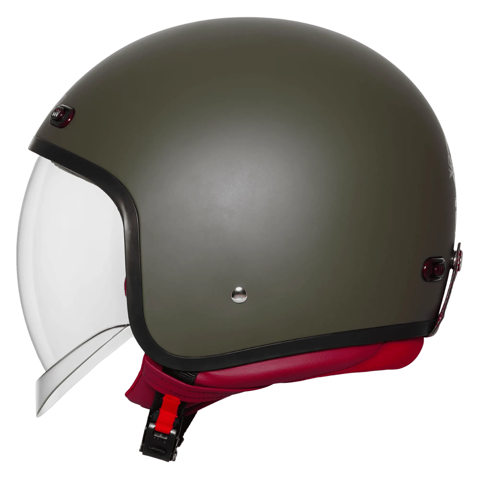STEELBIRD SBH-67 VINTAGE DOT 5.0 MATT BATTLE GREEN C/V 600 MM WITH EXTRA SMOKE VISOR