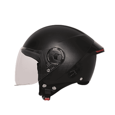 STEELBIRD SBH-64 ZIP RF DASHING BLACK C/V 600 MM WITH EXTRA FREE SMOKE VISOR