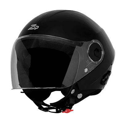 STEELBIRD SBH-64 ZIP RF DASHING BLACK C/V 600 MM WITH EXTRA FREE SMOKE VISOR