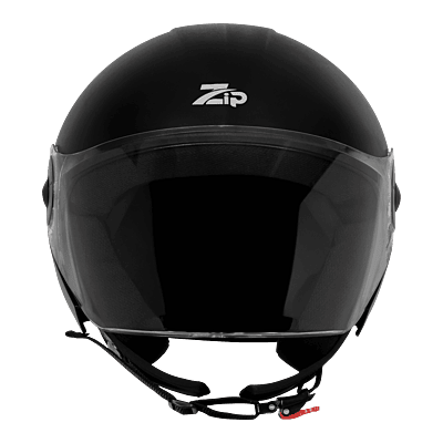 STEELBIRD SBH-64 ZIP RF DASHING BLACK C/V 600 MM WITH EXTRA FREE SMOKE VISOR