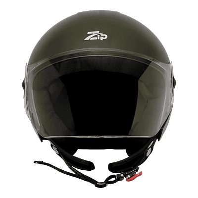 STEELBIRD SBH-64 ZIP RF DASHING BATTLE GREEN C/V 600 MM WITH EXTRA FREE SMOKE VISOR