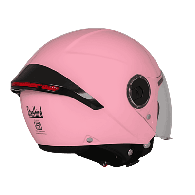 STEELBIRD SBH-64 ZIP RF GLOSSY BABY PINK C/V 580 MM WITH EXTRA FREE SMOKE VISOR
