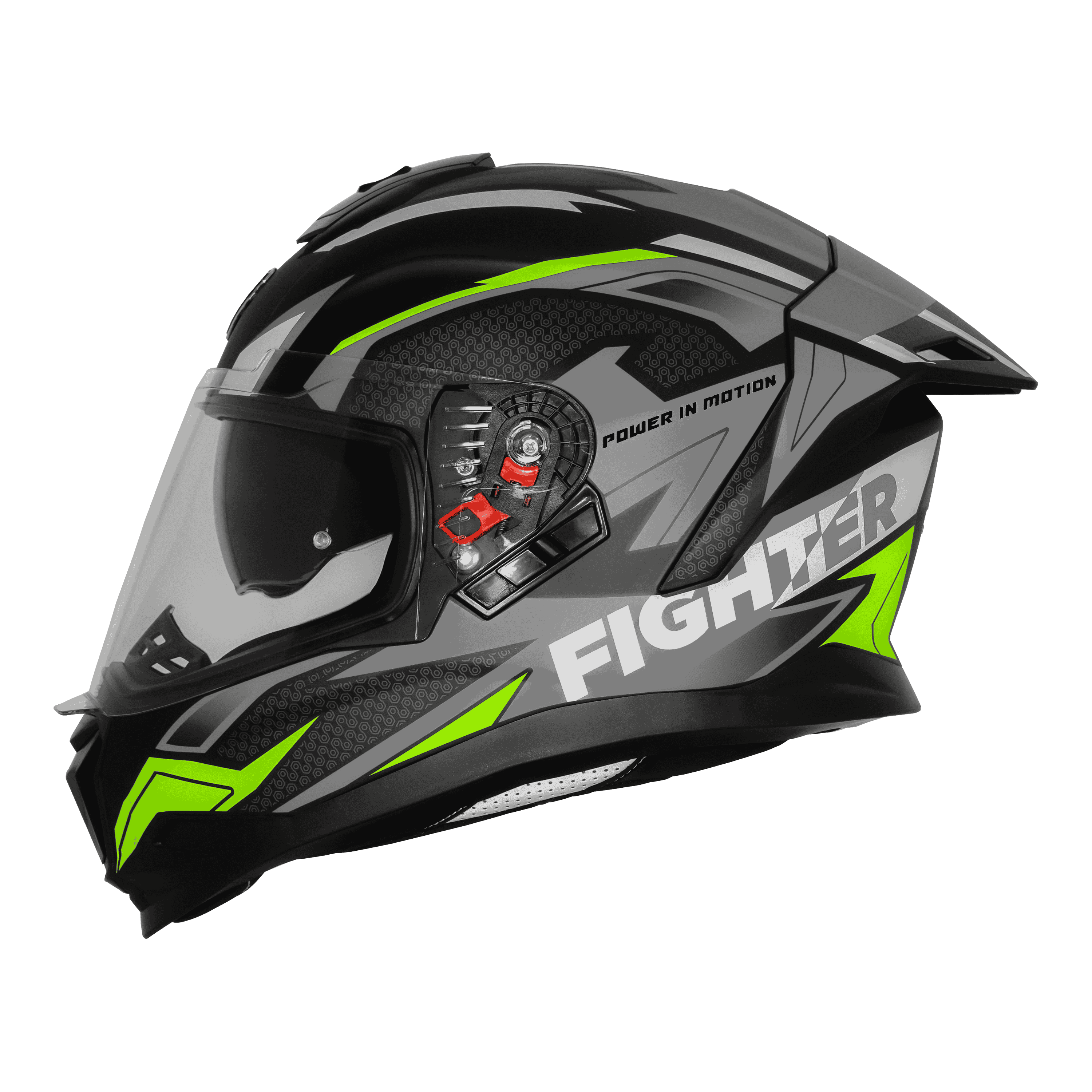 STEELBIRD SBH-57 ISS FIGHTER F7 GLOSSY BLACK/GREY C/V 600 MM WITH EXTRA SMOKE VISOR STEELBIRD SBH-57 ISS FIGHTER F7 GLOSSY BLACK/GREY C/V 600 MM WITH EXTRA SMOKE VISOR