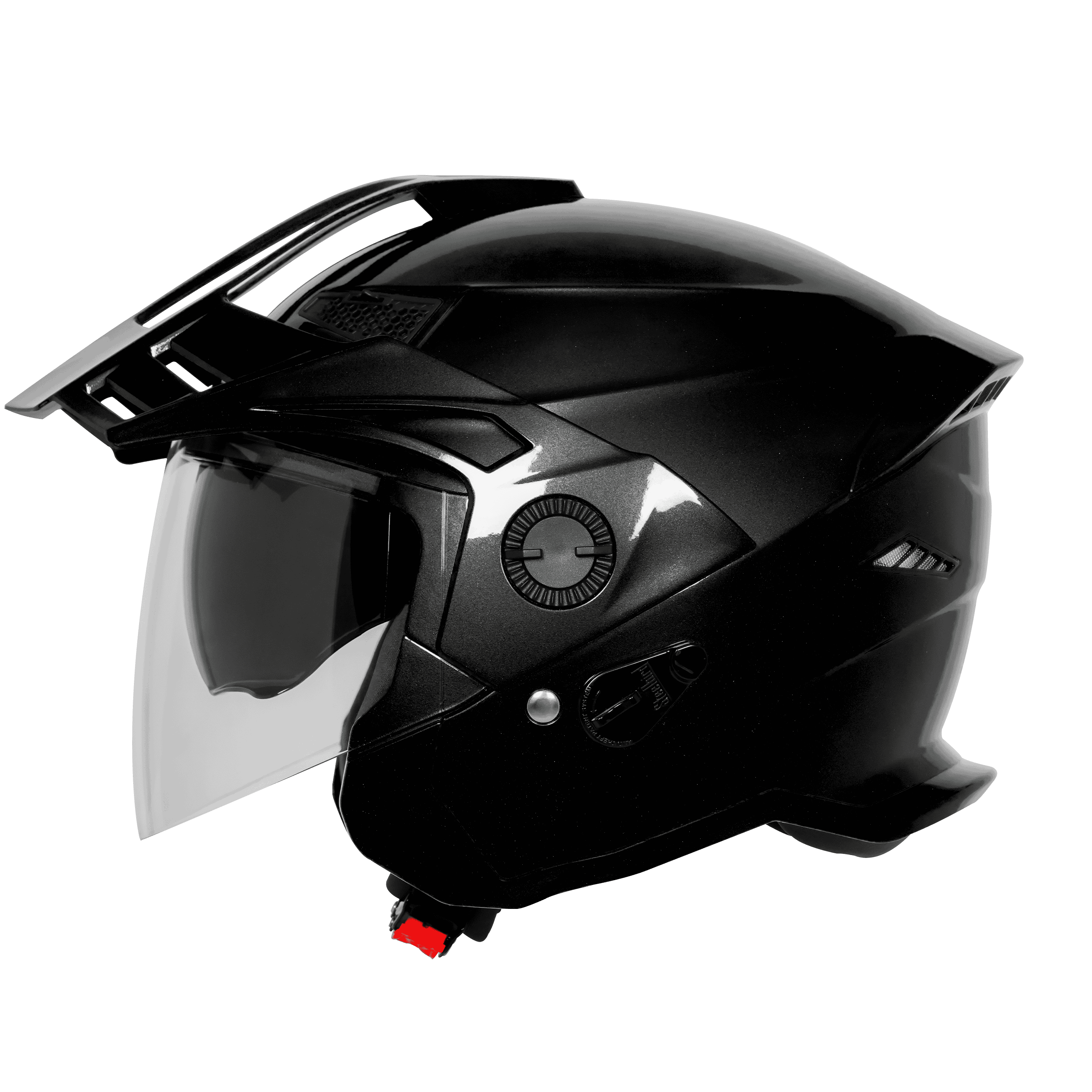 STEELBIRD SBH-23 ISS AVA GLOSSY BLACK WITH PEAK C/V (L)