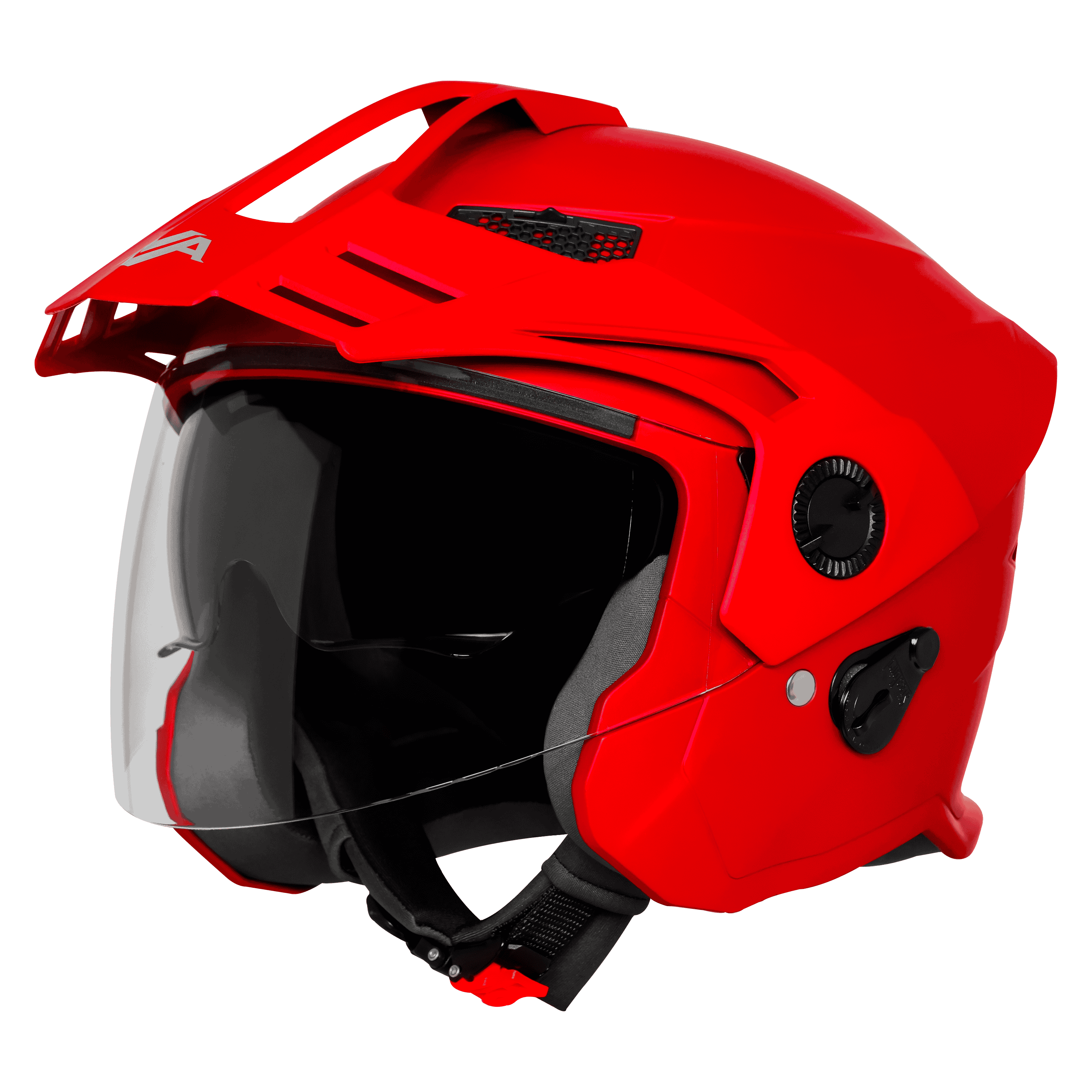 STEELBIRD SBH-23 ISS AVA GLOSSY CHERRY RED WITH PEAK C/V (L)