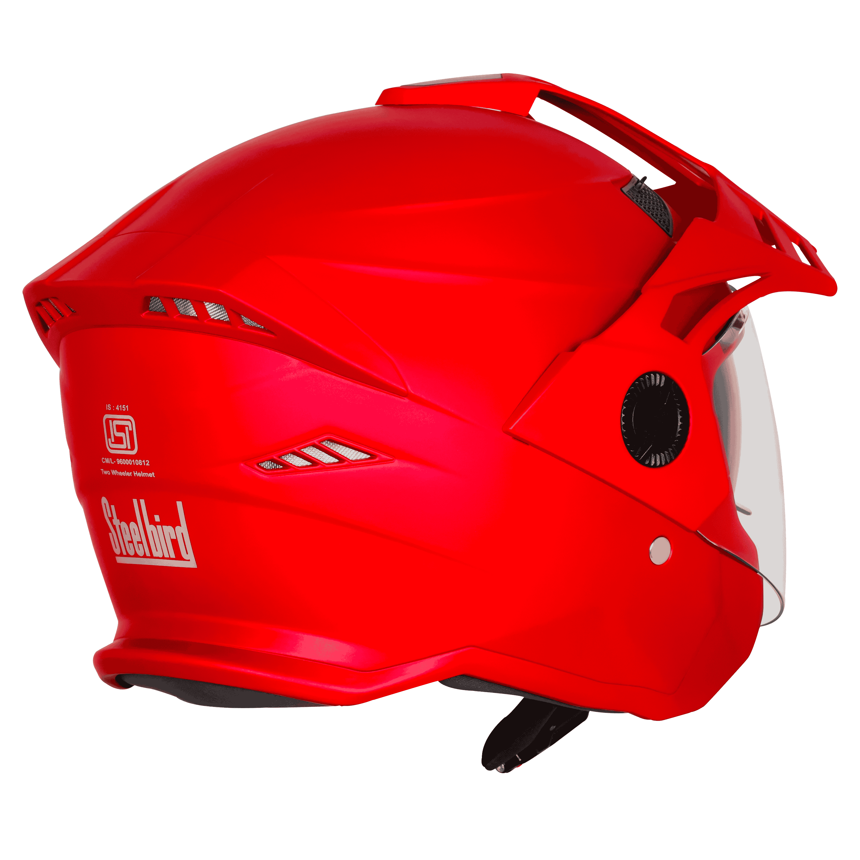 STEELBIRD SBH-23 ISS AVA GLOSSY CHERRY RED WITH PEAK C/V (L)