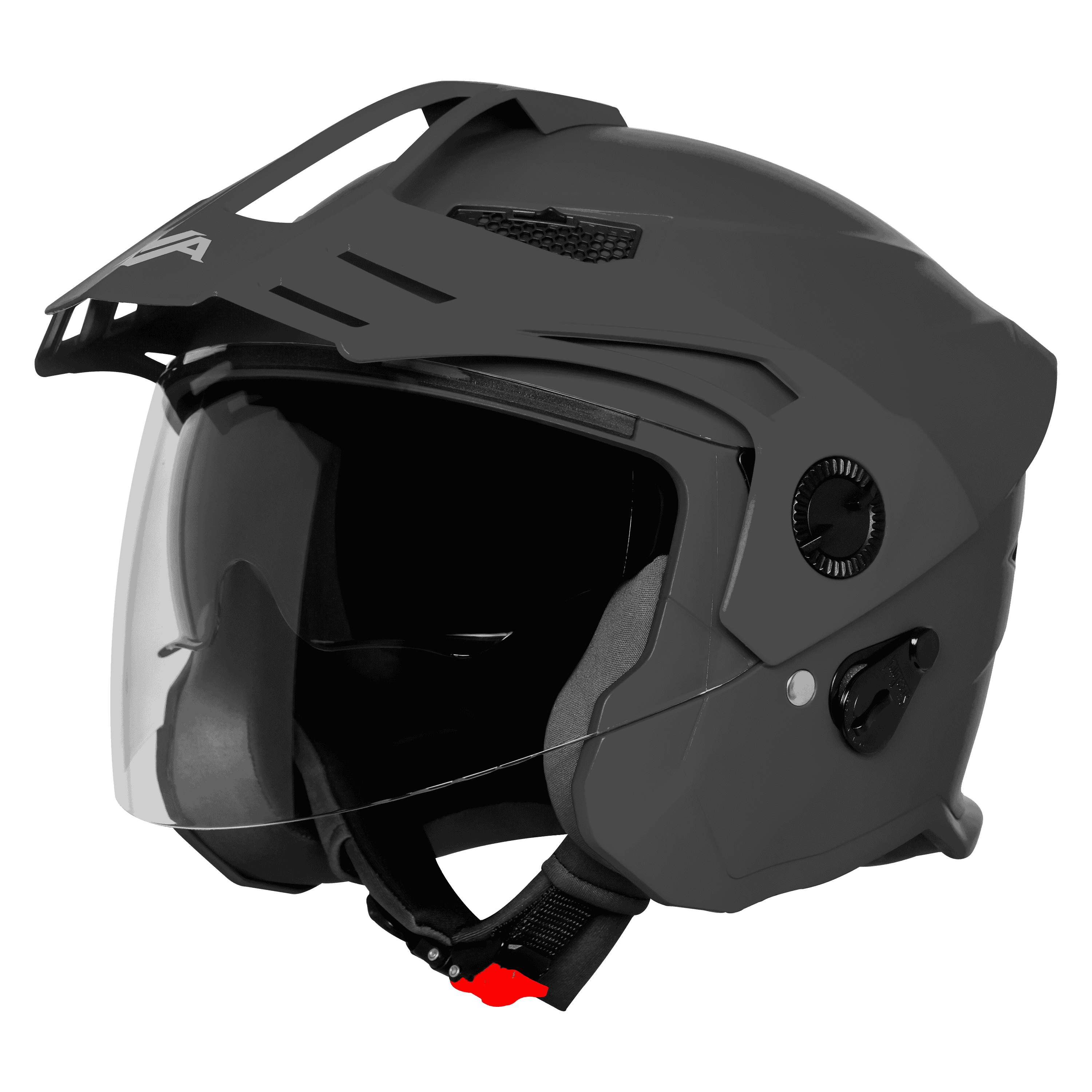 STEELBIRD SBH-23 ISS AVA GLOSSY HONDA GREY WITH PEAK C/V (M)